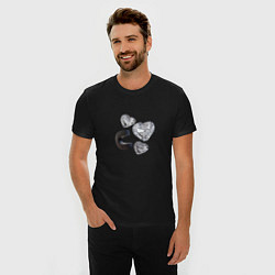 Футболка slim-fit Crystal Hearts, цвет: черный — фото 2