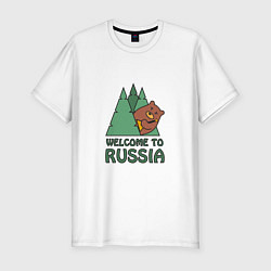 Футболка slim-fit Welcome - Russia, цвет: белый