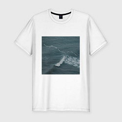 Футболка slim-fit Everything comes in waves, цвет: белый