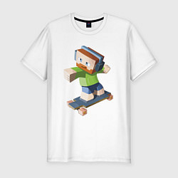 Футболка slim-fit Minecraft Skater Video game, цвет: белый