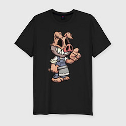 Мужская slim-футболка Мясник кабан Pig Dude