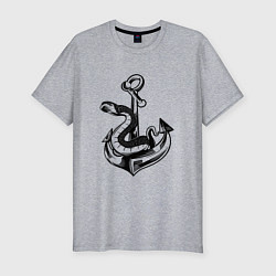 Футболка slim-fit Змея на якоре Anchor Snake, цвет: меланж