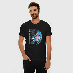 Футболка slim-fit Sad Anime Girl Smoke, цвет: черный — фото 2