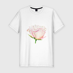 Мужская slim-футболка Акварельная роза