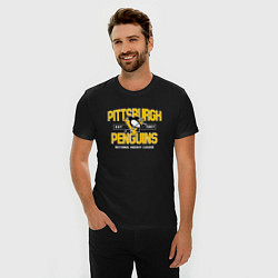 Футболка slim-fit Pittsburgh Penguins Питтсбург Пингвинз, цвет: черный — фото 2