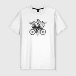 Футболка slim-fit Mountains bikes, цвет: белый