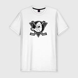 Футболка slim-fit Anaheim Ducks Анахайм Дакс Серый, цвет: белый