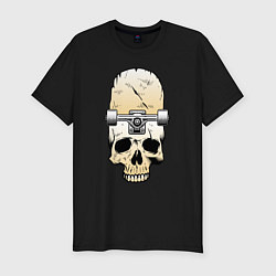 Футболка slim-fit Череп - скейтборд Экстрим Skull - Skateboard Extre, цвет: черный