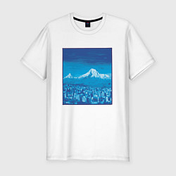 Футболка slim-fit Гора Арарат Пейзаж Mount Ararat Landscape Масис, цвет: белый