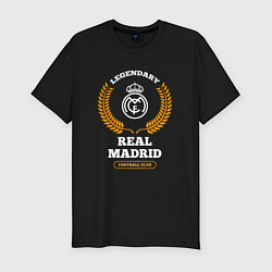 Футболка slim-fit Лого Real Madrid и надпись Legendary Football Club, цвет: черный