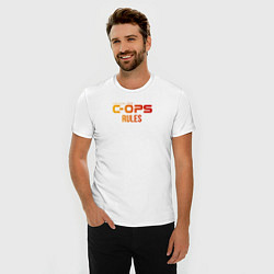 Футболка slim-fit Critical ops копс, цвет: белый — фото 2