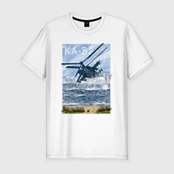 Мужская slim-футболка Вертолет КА-52