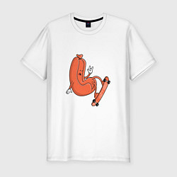 Футболка slim-fit HOT DOG ON A SKATEBOARD, цвет: белый