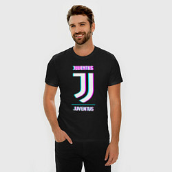 Футболка slim-fit Juventus FC в стиле Glitch, цвет: черный — фото 2