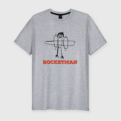 Футболка slim-fit ROCKETMAN Человек-ракета, цвет: меланж