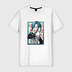 Футболка slim-fit Hatsune Miku Drain, цвет: белый