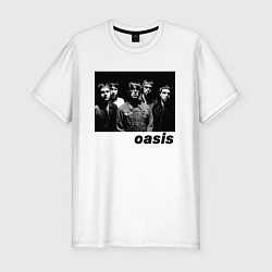 Футболка slim-fit Черный принт OASIS, цвет: белый