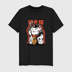 Футболка slim-fit Maneki-neko Japanese, цвет: черный