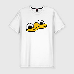 Футболка slim-fit Утиная моська duck face, цвет: белый