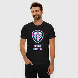 Футболка slim-fit Leeds United FC в стиле Glitch, цвет: черный — фото 2