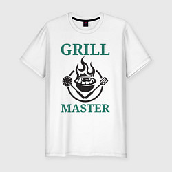 Футболка slim-fit Гриль мастер текст Grill master, цвет: белый