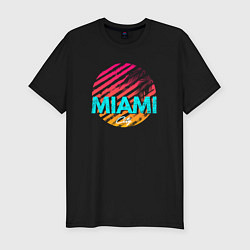 Футболка slim-fit Майами Флорида, цвет: черный