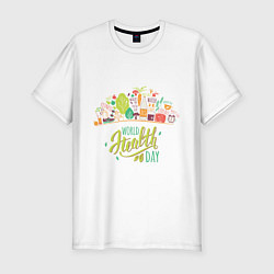 Мужская slim-футболка WORLD HEALTH DAY