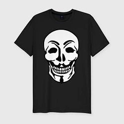 Мужская slim-футболка Анонимус - череп