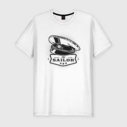 Мужская slim-футболка Фуражка кепка моряка - матроса