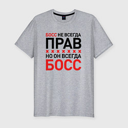 Футболка slim-fit Босс не всегда прав, но всегда босс, цвет: меланж