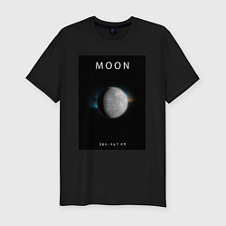 Футболка slim-fit Moon Луна Space collections, цвет: черный