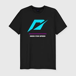 Футболка slim-fit Символ Need for Speed в неоновых цветах, цвет: черный