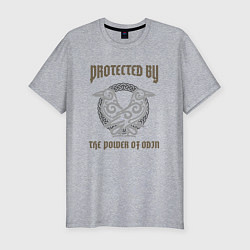 Футболка slim-fit Protected by the power of Odin, цвет: меланж