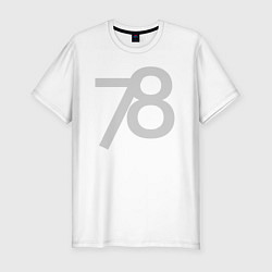 Футболка slim-fit Огромные цифры 78, цвет: белый
