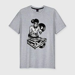 Футболка slim-fit Bruce Lee - Vinyl Dj, цвет: меланж