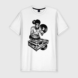 Мужская slim-футболка Bruce Lee - Vinyl Dj