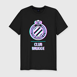 Футболка slim-fit Club Brugge FC в стиле Glitch, цвет: черный