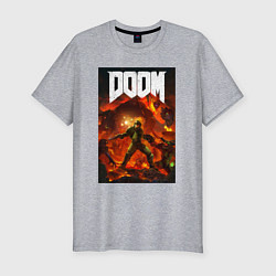 Футболка slim-fit Doom slayer - hell, цвет: меланж