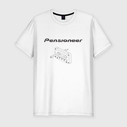 Футболка slim-fit Pensioneer Cassette, цвет: белый