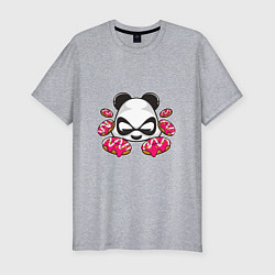 Мужская slim-футболка Пончики панды