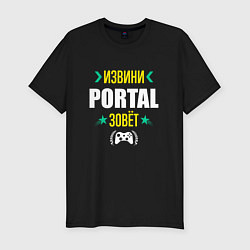 Футболка slim-fit Извини Portal зовет, цвет: черный