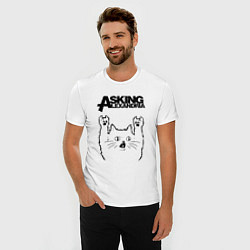 Футболка slim-fit Asking Alexandria - rock cat, цвет: белый — фото 2