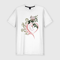 Мужская slim-футболка Роза для любимой love u