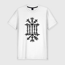 Мужская slim-футболка Рунический став указатель пути