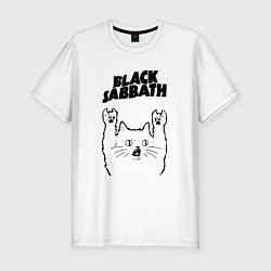 Футболка slim-fit Black Sabbath - rock cat, цвет: белый