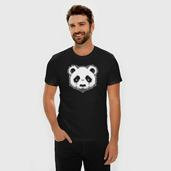 Футболка slim-fit Голова милой панды, цвет: черный — фото 2