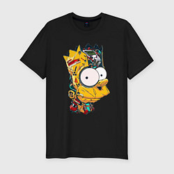 Футболка slim-fit Cyber-Bart - Simpsons family, цвет: черный