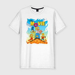 Футболка slim-fit The Simpsons movie - семейка прячется от пожара на, цвет: белый