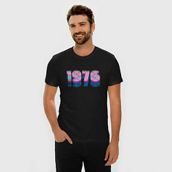 Футболка slim-fit 1976 год retro neon, цвет: черный — фото 2