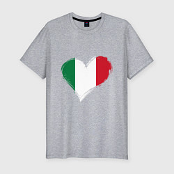 Футболка slim-fit Сердце - Италия, цвет: меланж